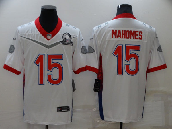 Men's Kansas City Chiefs Patrick Mahomes #15 White ALL STAR Game Jersey