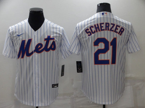 Men's New York Mets Max Scherzer #21 White Replica Baseball Jersey