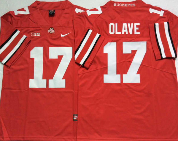 Men's Ohio State Buckeyes Chris Olave #17 Scarlet Player Game Jersey