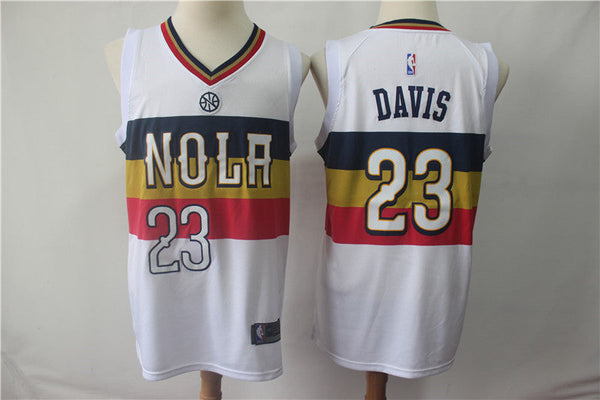 Men's New Orleans Pelicans Anthony Davis #23 White Swingman Jersey