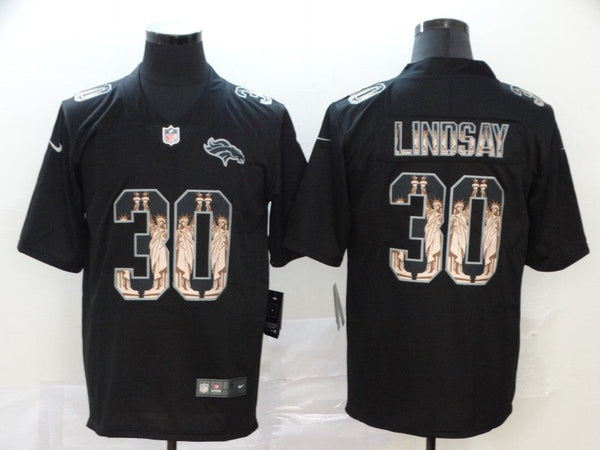 Men's Denver Broncos Phillip Lindsay #30 Black Authentic Game Jersey