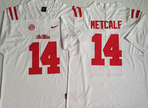 Men's Oklahoma Sooners DK Metcalf #14 White Player Game Jersey