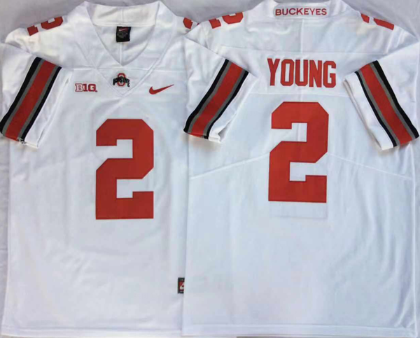 Men's Ohio State Buckeyes Chase Young #2 White Player Game Jersey