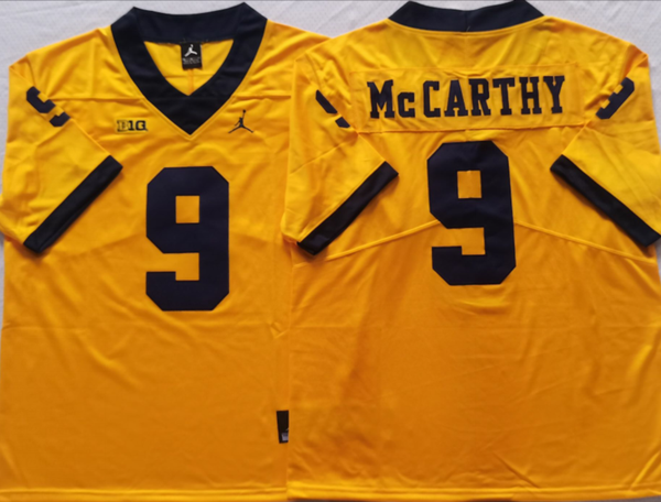 Men's Michigan Wolverines JJ McCarthy #9 Yellow Alumni Player Game Jersey