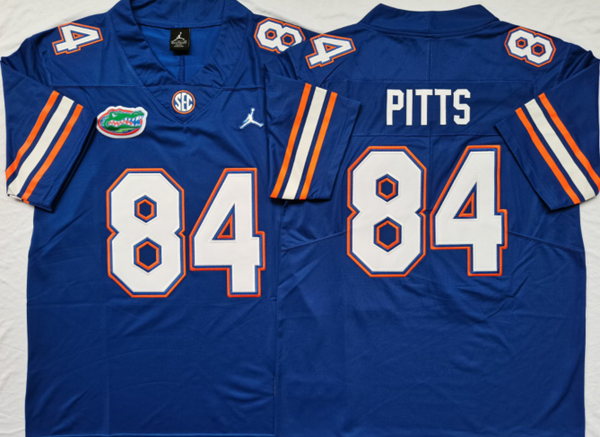 Men's Florida Gators Kyle Pitts #84 Royal Player Game Jersey