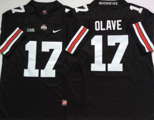 Men's Ohio State Buckeyes Chris Olave #17 Black Player Game Jersey