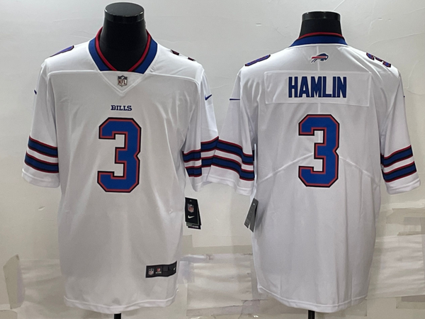 Men's Buffalo Bills Damar Hamlin #3 White Game Jersey