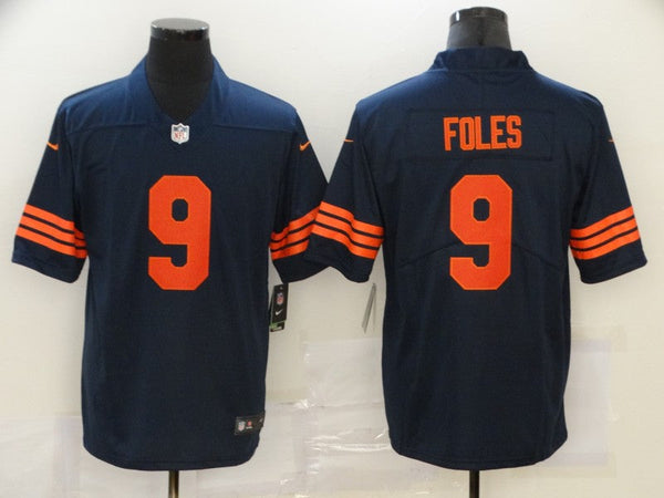 Men's Chicago Bears Nick Foles #9 Navy Player Game Jersey