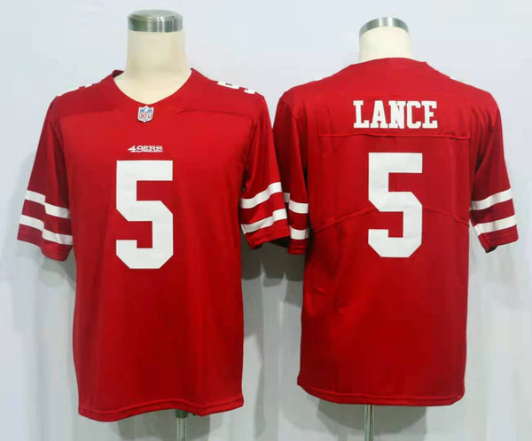 Men's San Francisco 49ers Trey Lance #5 Red Game Jersey