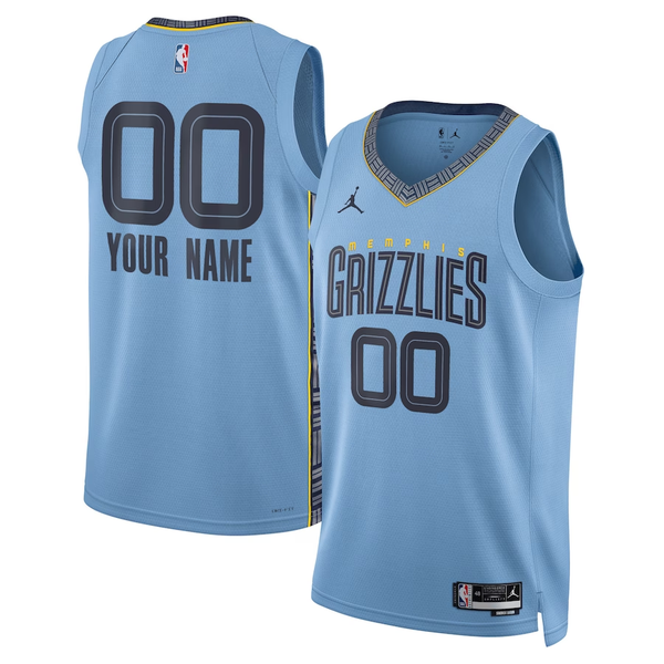 Men's Memphis Grizzlies Blue 2022/23 Swingman Custom Jersey - Statement Edition