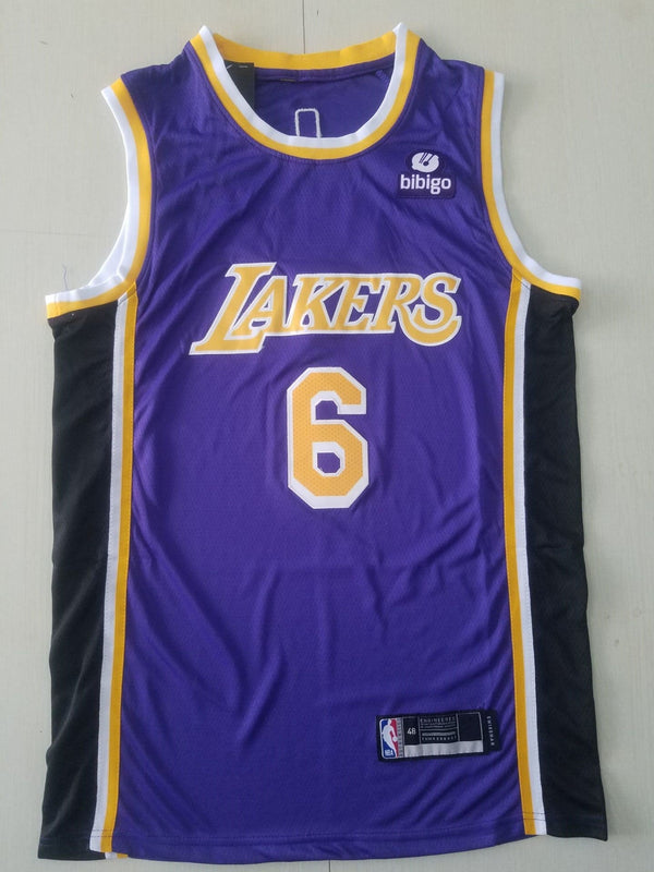 Men's Los Angeles Lakers LeBron James #6 NBA Purple Jersey