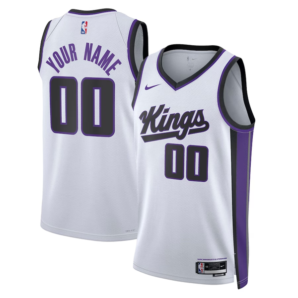 Men's Sacramento Kings White Swingman Custom Jersey - Association Edition