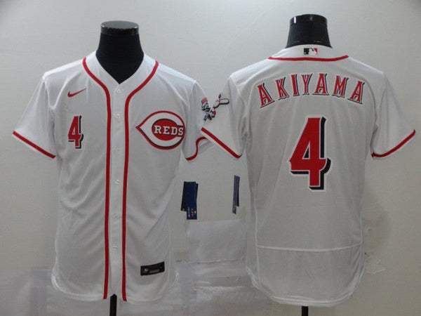 Men's Cincinnati Reds Shogo Akiyama #4 White Replica Baseball Jersey