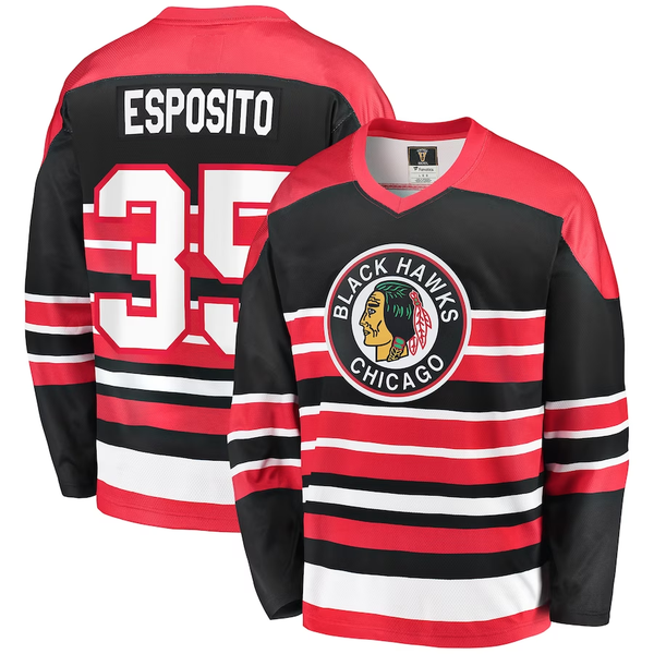 Men's Chicago Blackhawks Tony Esposito #35 Red Premier Breakaway Retired Player Jersey