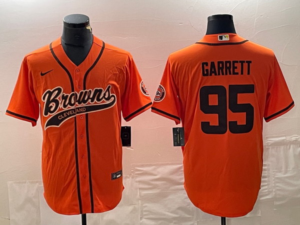 Men's Cleveland Browns Myles Garrett #95 Orange Game Jersey Joint Edition