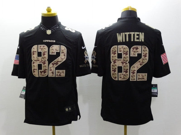 Men's Dallas Cowboys Jason Witten #82 Black Player Game Jersey