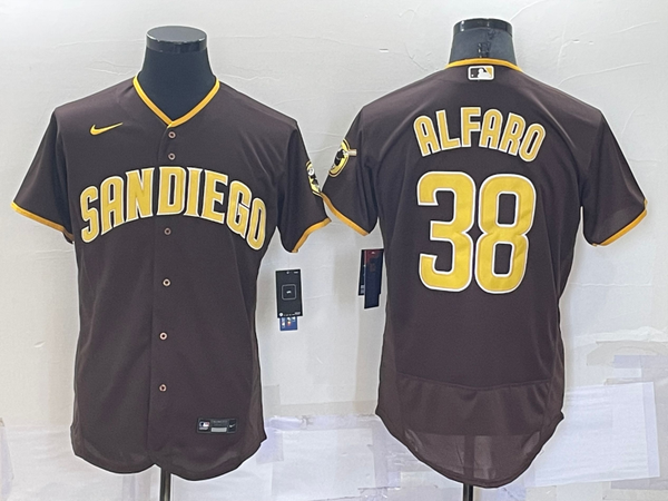 Men's San Diego Padres Jorge Alfaro #38 Brown Stitched Jersey