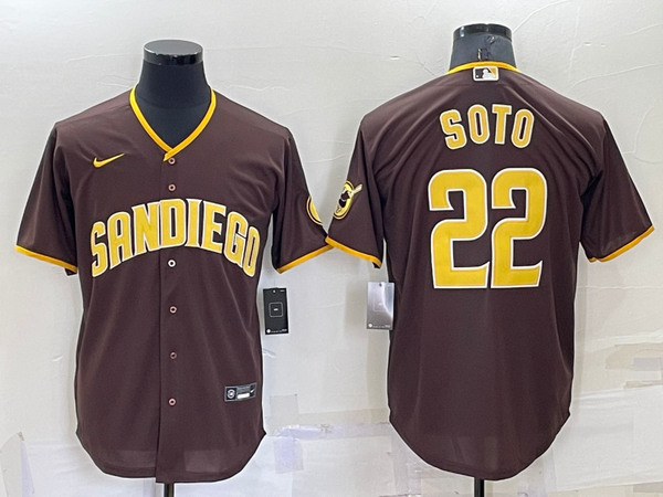 Men's San Diego Padres Juan Soto #22 Brown Replica Player Jersey