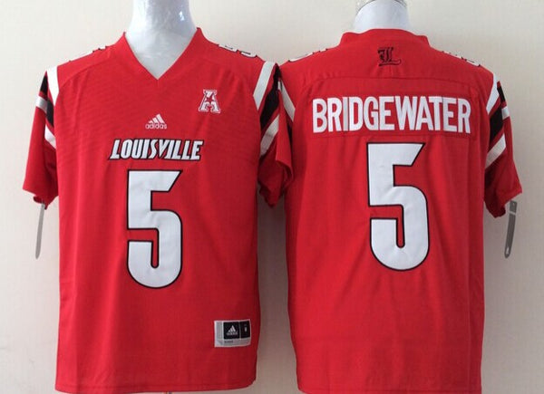 Men's Louisville Cardinals Teddy Bridgewater #5 Red Player Game Jersey