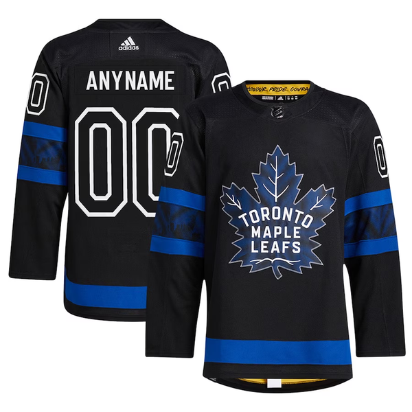 Men's Toronto Maple Leafs Black Authentic  x drew house Alternate Custom Jersey