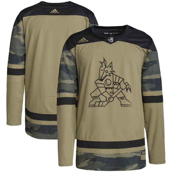 Men's Arizona Coyotes Camo Military Appreciation Team Authentic Practice Blank Jersey