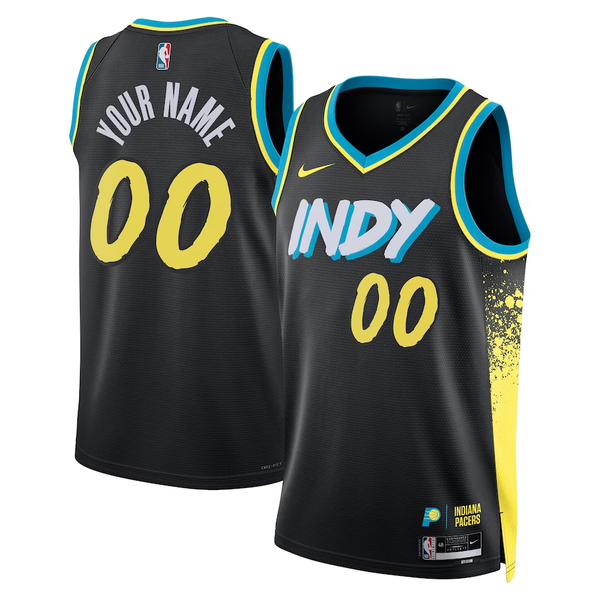 Men's Indiana Pacers Black 2023/24 Custom Swingman Jersey - City Edition