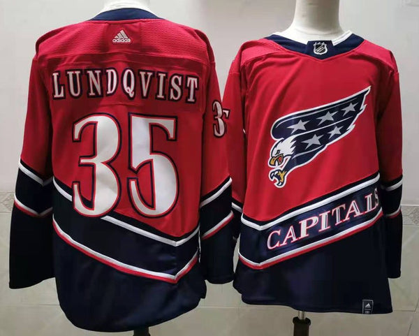 Men's Washington Capitals Henrik Lundqvist #35 Red Home Breakaway Player Jersey