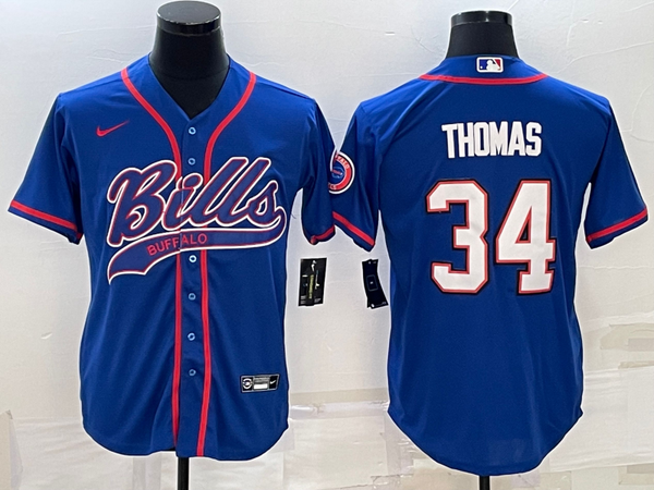 Men's Buffalo Bills Thurman Thomas #34 Royal Game Jersey Joint Edition