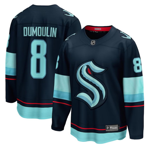 Men's Seattle Kraken Brian Dumoulin #8 Deep Sea Blue Home Breakaway Player Jersey