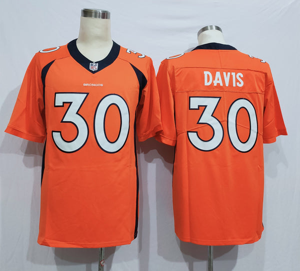 Men's Denver Broncos Terrell Davis #30 Orange Game Retired Player Jersey