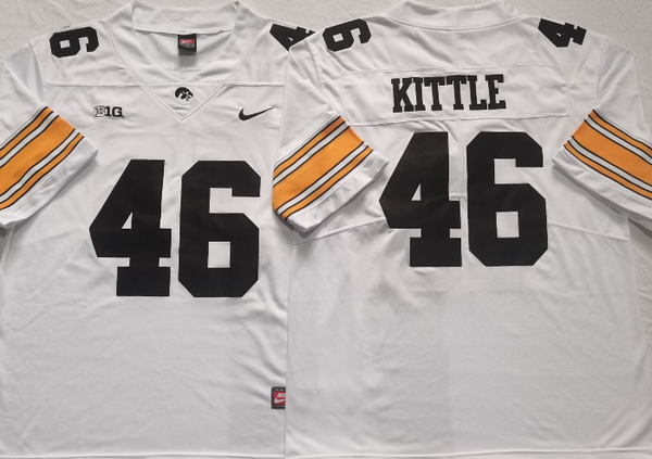 Men's Iowa Hawkeyes George Kittle #46 White Team Player Game Jersey