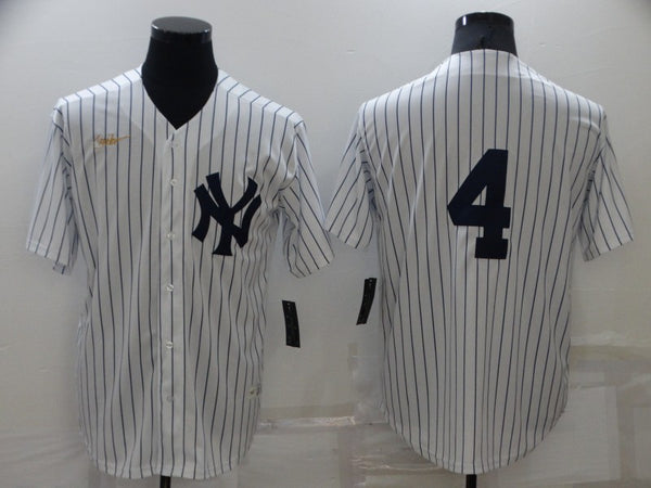 Men's New York Yankees Lou Gehrig #4 White Home Replica Player Name Jersey