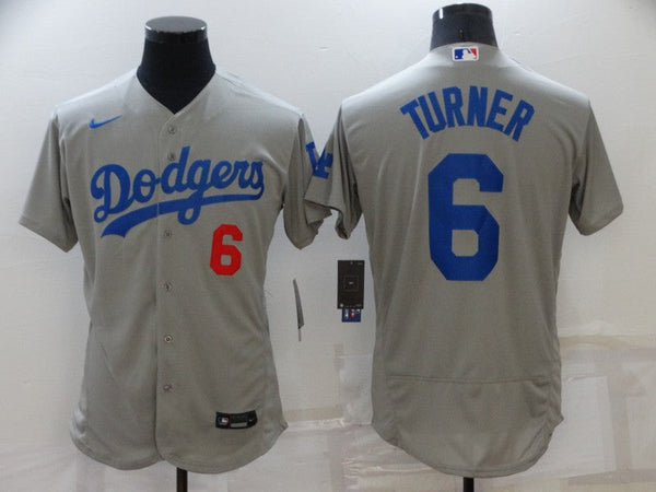 Men's Los Angeles Dodgers Trea Turner #6 Gray Replica Baseball Jersey