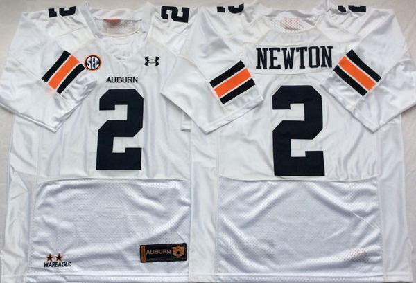 Men's Auburn Tigers Cam Newton #2 White Team Player Game Jersey