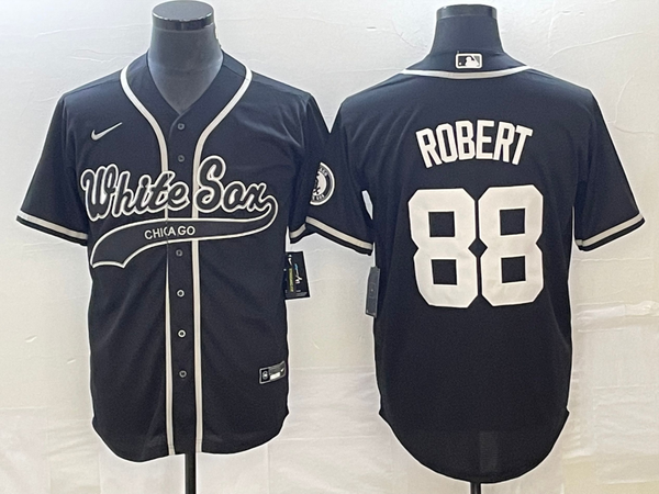 Men's Chicago White Sox Luis Robert #88 Black Replica Player Jersey Joint Edition