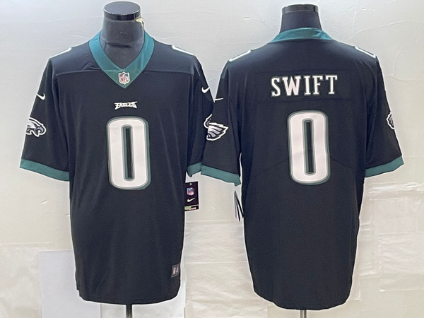 Men's Philadelphia Eagles D'Andre Swift #0 Black Game Player Jersey