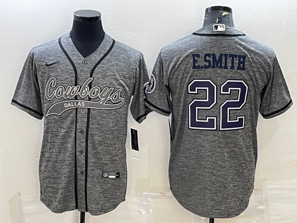 Men's Dallas Cowboys Emmitt Smith #22 Gray Player Jersey Joint Edition