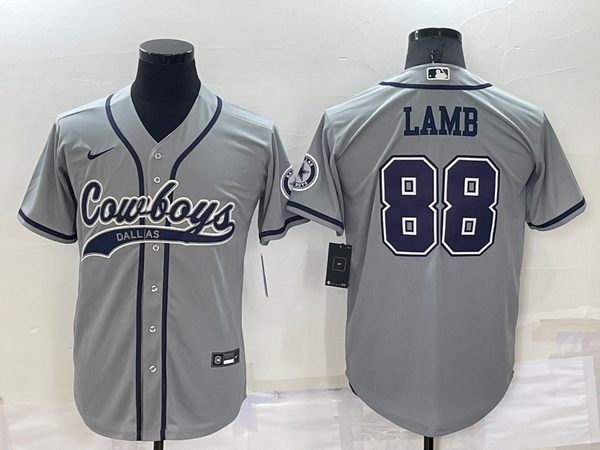 Men's Dallas Cowboys CeeDee Lamb #88 Gray Game Jersey Joint Edition