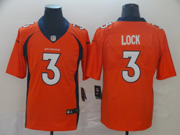 Men's Denver Broncos Drew Lock #3 Orange Game Jersey