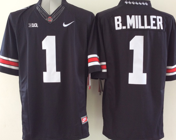 Men's Ohio State Buckeyes Braxton Miller #1 Black Player Game Jersey