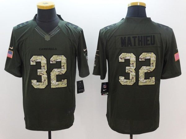 Men's Arizona Cardinals Tyrann Mathieu #32 Army Green Game Jersey