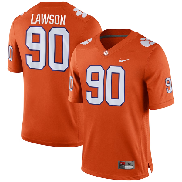 Men's Clemson Tigers Shaq Lawson #90 Orange Game Jersey