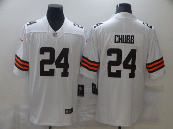 Men's Cleveland Browns Nick Chubb #24 White Player Game Jersey