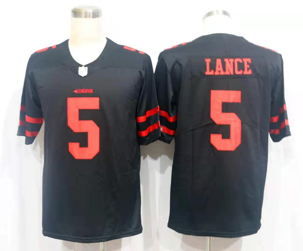 Men's San Francisco 49ers Trey Lance #5 Black Game Jersey