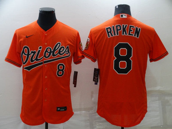 Men's Baltimore Orioles Cal Ripken Jr. #8 Orange Replica Baseball Jersey