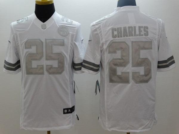 Men's Kansas City Chiefs Jamaal Charles #25 White Game Jersey