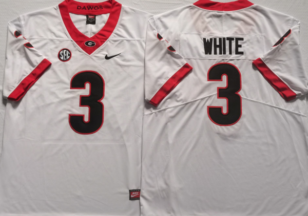 Men's Georgia Bulldogs Zamir White #3 Red Player Game Jersey