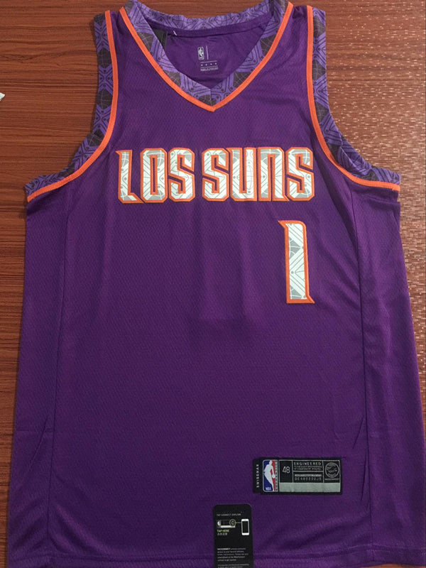 Men's Phoenix Suns Devin Booker #1 NBA Purple Replica Jersey