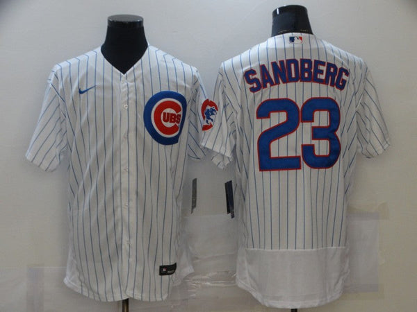 Men's Chicago Cubs Ryne Sandberg #23 White Replica Baseball Jersey