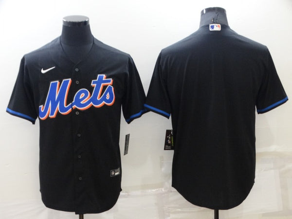 Men's New York Mets Black 2022 Alternate Replica Blank Jersey